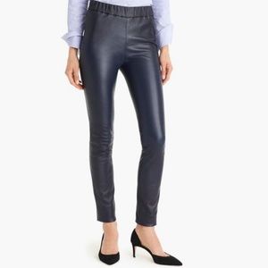 J.Crew Collection Leather Legging in Navy